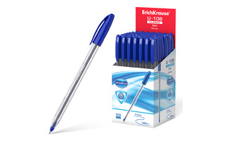 Ручка шариковая "Erich Krause.U-108 Ultra Glide Technology" синяя 1мм 47564 прозр.корпус