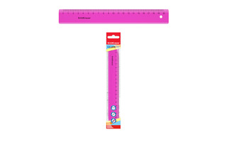 Линейка  20 см пласт ErichKrause Neon розовая 52999