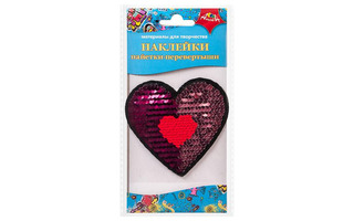 Набор аппликаций декоративных с пайетками-перевертышами "Сердце" С3304-05 Апплика