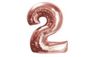 Шар Фольга "Цифра розовый 2" 40"/102см Ч00569