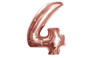 Шар Фольга "Цифра розовый 4" 40"/102см Ч00683