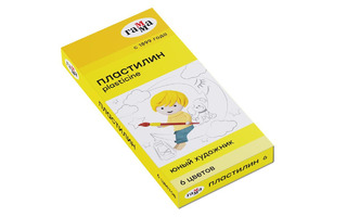 Пластилин 6 цв "Юный художник" 84гр 280042 Гамма