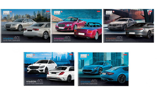 Альбом для рисования 40л "Престижные авто" спираль 40А4Всп 004146 Хатбер