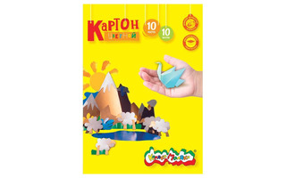 Картон цветной А4 10л  10цв КЦКМ10 "Каляка-Маляка"