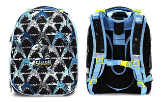 Рюкзак "Schoolformat.ERGONOMIC 2.Shark-skeleton" 2отд жесткий каркас РЮКЖК2-ШСК