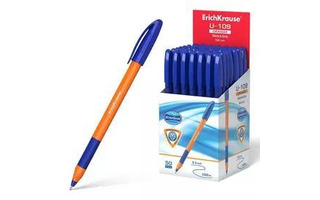 Ручка шариковая "Erich Krause.U-109 Ultra Glide Technology" синяя 1мм 47591 оранж.корпус