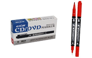 Маркер двухсторонний Basir для CD/DVD красный 0,5мм/1мм G-107A