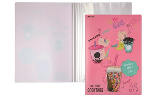 Папка  20 файлов "deVente.Unicorn Cocktail" розовая  А4 500мкм 3101105