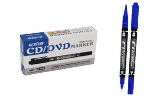 Маркер двухсторонний Basir для CD/DVD синий 0,5мм/1мм G-107A