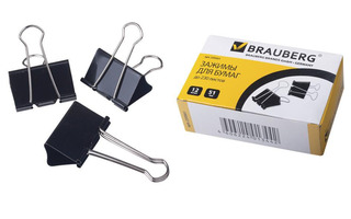 Зажим канц  51мм "Brauberg" черные на 230л 220561