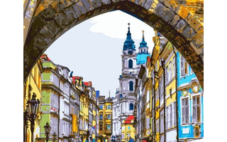 Картина для рисования по номерам "Цветные улочки Праги" 40*50см MCA1412 УЦЕНКА