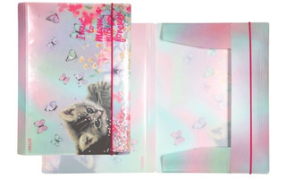 Папка на резинке "deVente.Dream.Kitten" вертикальная А4 400мкм 3070101
