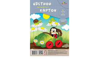 Картон цветной А4  6л 6цв волшебный  С2464-12 "Божья коровка" Апплика