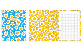 Тетрадь А5 100л на кольцах "Яичница" текстура 10817 АкХолд