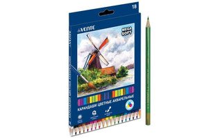 Карандаши 18 цв "deVente.Triolino Ultra 4М" 3М акварельные шестигр.с кисточкой 5023121