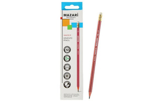 Карандаш ч\гр "Mazari.Naxos R" пластик с ластиком HB  М-6104
