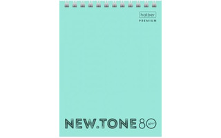 Блокнот А6   80л "NEWtone Pastel.Мята" на гребне пласт.обл. офсет 80Б6А1гр_05039 061931 Хатбер