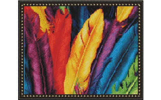 Мозаика алмазная "Разноцветные перья" 40*50см на подрамнике VA406
