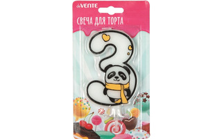 Свеча-цифра deVENTE. Панда "3" 9*6см белая 9060114