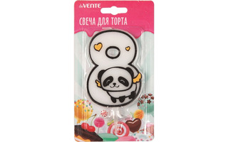 Свеча-цифра deVENTE. Панда "8" 9*6см белая 9060119