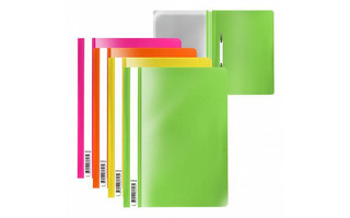 Скоросшиватель пласт А4 "ErichKrause.Fizzy Neon"  140мкм ассорти 50030