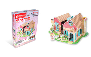 Набор для творчества "REZARK.Сборные модели.Кукольные домики.Вилла" ПСБ-С 26*17*31см DLH-005