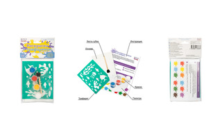 Набор для творчества "Фрея.Раскраска с трафаретом.Морские обитатели" +картон+краски 13*11см PWS-007