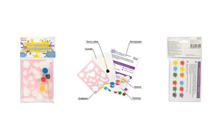 Набор для творчества "Фрея.Раскраска с трафаретом.Фруктовый салат" +картон+краски 13*11см PWS-011