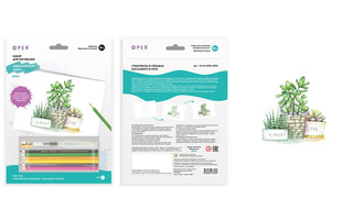 Набор для творчества "Фрея.Раскраска скетч.Суккуленты в горшках" 1л +акв. каранд  29*21см RPSA-0042