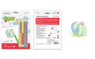 Набор для творчества "Фрея.Раскраска скетч.Хамелеон на кактусе" 1л +цв. карандаши 21*15см RPSK-0054