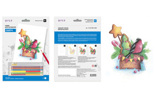 Набор для творчества "Фрея.Раскраска скетч.Зимний снегирь" 1л +цв. карандаши 29*21см RPSC-0002