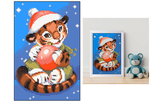 Мозаика алмазная "Игривый тигренок" 20*30см ФРЕЯ ALVK-98