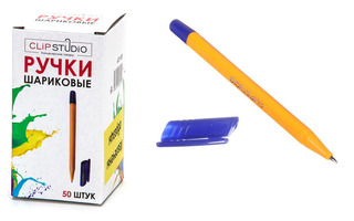 Ручка шариковая "ClipStudio" желтый корпус 0,7мм 627-020