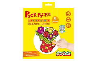 Раскраска пластилином "Цветочная поляна" А5+ РПКМ-ЦП4