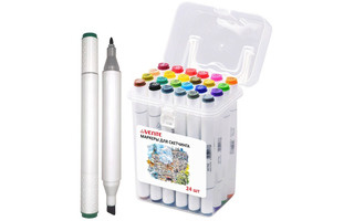 Набор скетчмаркеров  24шт "deVente.Emotion" двухстор 1/5мм 5044102 пластиковый бокс