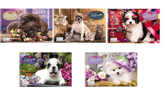 Альбом для рисования 40л "Любимцы" спираль 40А4Всп 004142 Хатбер