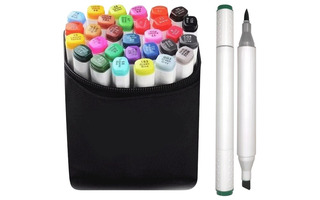 Набор скетчмаркеров  36шт "deVente.Emotion" двухстор 1/5мм 5044113 текстиль. сумка