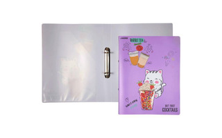 Папка с 2 кольцами 25мм 500мкм "deVente.Unicorn Cocktail" сиреневая 3081103