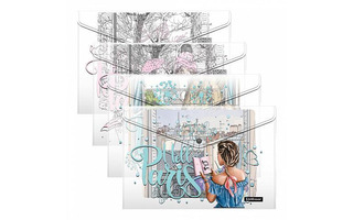 Папка с кнопкой А4 набор 4шт"ErichKrause.Dreamy Girls" 160 мкм 54911 (цена за шт)