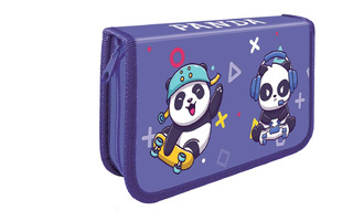 Пенал 1 отд ПО-021 "Трио панда" большой SOFT 190*115мм