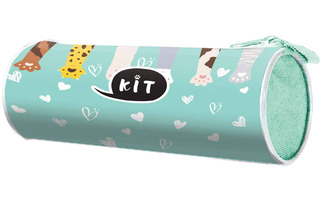 Пенал тубус  ПТ-02 "Лапки" ткань на молнии большой 195*85мм