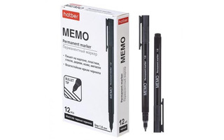 Маркер "Hatber.Memo" 1мм черный PM_072612