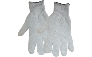 Перчатки х/б "OfficeClean" ПВХ 4-нит белые 241552/КИНТ