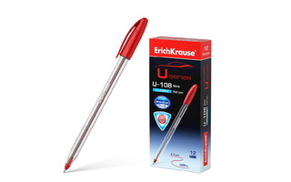 Ручка шариковая "Erich Krause.U-108 Ultra Glide Technology" красная 1мм 53737