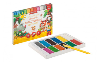Пластилин 12 цв "Глобус" 180гр ПЛ12Д мягкий