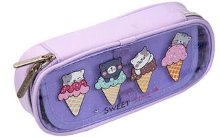 Пенал объемный "deVente.Ice catte" 22*9*5см жесткий планка на липучке 7023211 БЕЗ НАПОЛН