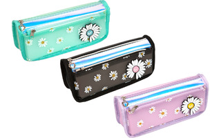 Пенал косметичка "deVente.Ромашка" 21*8,5*7см иск.кожа молния силикон.карман ассорти 7025222
