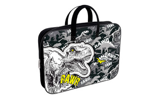 Папка для тетрадей А4 "ErichKrause.Dinosaur Park" текстиль молния с ручками 52657