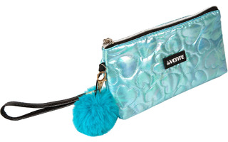 Пенал косметичка "deVente.Glam" 21*10*4см ткань молния с помпоном бирюзовый 7026229