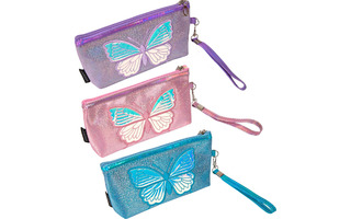 Пенал косметичка "deVente.Butterfly" 21*10*4см иск. кожа голография ассорти 7026232